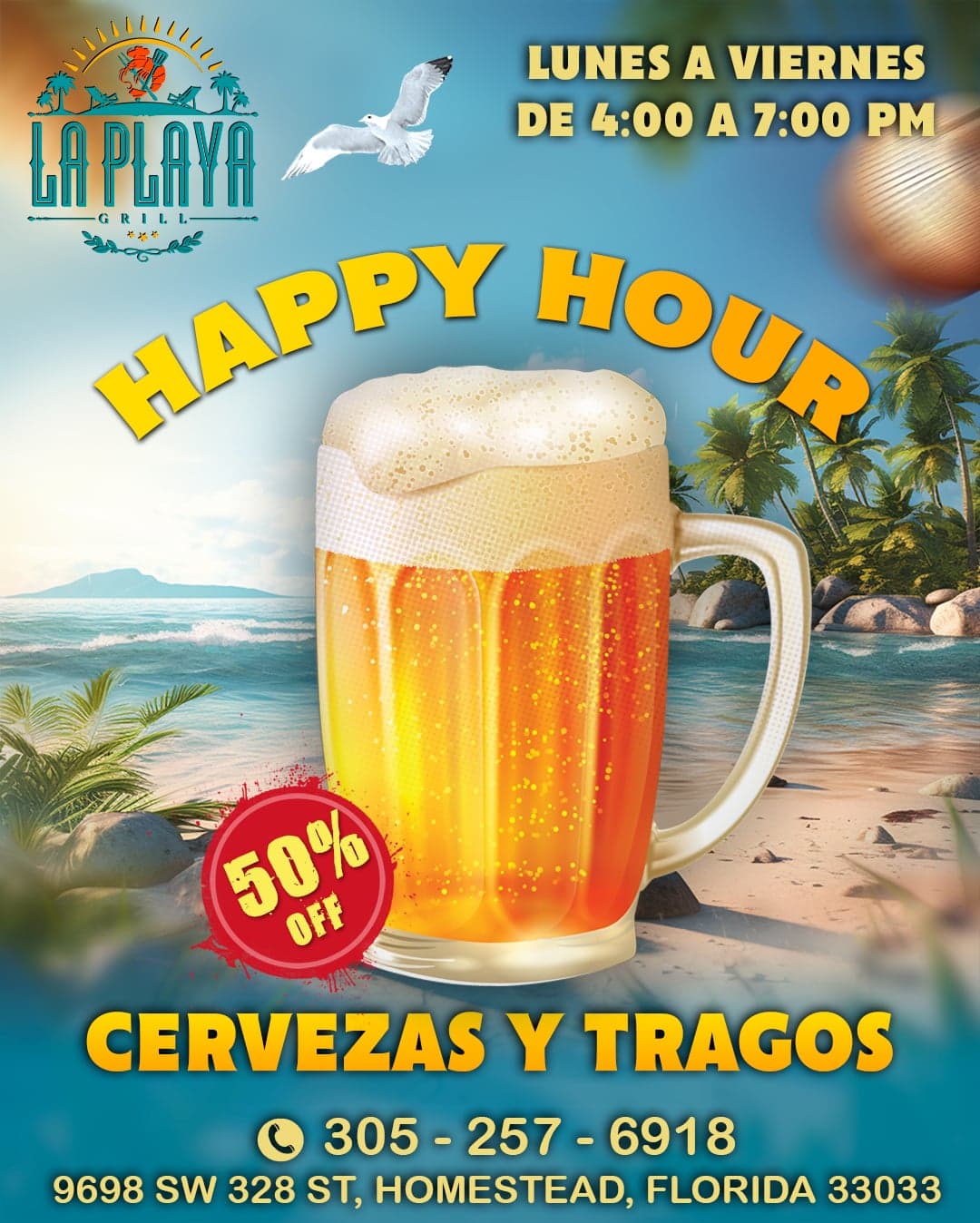 La Playa Grill happy hour in Miami