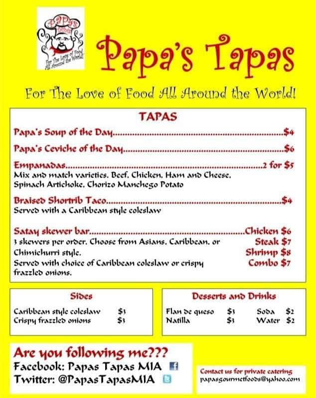 Papa's Tapas happy hour in Miami